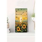 kutuTR MDF TABLO SAAT – 30x60 cm Günebakan Çiçekli Günbatımı Tasarım UV Baskı – USD013
