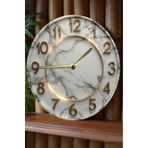 kutuTR Mermer Desenli 3D Görünümlü MDF Duvar Saati – 33 cm | Şık ve Modern Tasarım SDW312