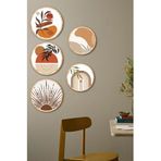 kutuTR Modern Dekoratif Duvar Tablosu, 5 Parça MDF Set, Bohem Tarzı, Çok Renkli, 50 x 70 cm