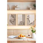 Kututr Modern Hat Sanatıyla Ruhunuza Dokunan Çerçeve Görünümlü 3’Lü Tablo Seti Crvs1085,Çerçevesiz Crvs1085 30 X 40