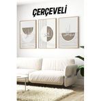 Kututr Modern Hat Yazılı 3’Lü Tablo Seti Çerçeveli Crv1198,Çerçeveli Crv1198 42 X 62