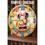 kutuTR Neşeli ve Renkli Tasarım 3D Görünümlü Temperli Cam Saat – 33 cm CSDW113