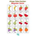 kutuTR Notpa 16 Parça Meyvalar Zeka Kartları Eşleştirme Oyunu Hafıza Kartı Ahşap Eğitici Puzzle Oyuncak