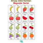 KutuTR Notpa 16 Parça Meyvalarzeka Kartları Eşleştirme Oyunu Hafıza Kartı Ahşap Eğitici Puzzle Oyuncak