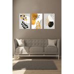 Kututr Notpa 3' Lü Tablo Set Altın Çiçekler,Renkli 21 X 30