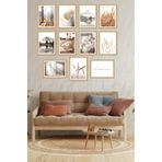 Kututr Notpa Dekorize Mdf 11 Parça 3 Mm Çerçeve Görünümlü Salon Ve Oda İçin Tablo Seti Hasat Tarla,Renkli 13 X 17