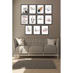 Kututr Notpa Dekorize Mdf Tablo Seti 11 Parça 3 Mm İslami Salon Oturma Mutfak Odası İçin Duvar Dekoru,Renkli 13 X 17