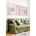 KutuTR Pembe Renk Ahşap Çerçeveli 2duv Baskı 3’lü Mdf Tablo–allah ve Muhammed Yazılı-Pembe CRV1208 - 42 x 62