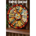 kutuTR Renklerin Enerjisini Duvarlarınıza Taşıyın! 3D Görünümlü Temperli Cam Saat – 33 cm CSDW302