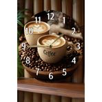 Kututr Sessiz Yuvarlak Ahşap Duvar Saati Kuvars Coffe Desen 2D Sdw2015,Sdw2015 33 X