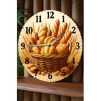 Kututr Sessiz Yuvarlak Ahşap Duvar Saati Kuvars Hareketli 3D Görünümlü 2D Saat Sdw Mutfak Serisi 2,Sdw150 33 X