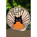 Kututr Sevimli Siyah Kedi Temalı Uv Baskılı 3D Gürünümlü Mdf Duvar Süsü – 20X20 Cm Dt041,Dt041 33 X