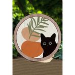 Kututr Sevimli Siyah Kedi Temalı Uv Baskılı 3D Gürünümlü Mdf Duvar Süsü – Dt042,Dt042 33 X