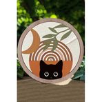 kutuTR Sevimli Siyah Kedi Ve Ay Desenli 3D Gürünümlü Duvar Süsü, DT043