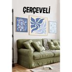kutuTR Soyut Çiçek Dalgası 3'lü Tablo Seti (MDF – UV Baskılı – Ahşap Çerçeveli) 4242125
