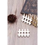 kutuTR Tek Yüz Beyaz MDF Mini Çit Boyama ve Dekor Süsü 7,5x5,5 cm – 30 Adet Set +3 yaş