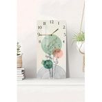 Kututr Temperli Cam Tablo Saat – Pastel Renkli Bitki Desenli Minimal Tasarım 30X60 Cm Uv Baskı– Cusd120,Cusd120 30 X 60