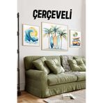 kutuTR Tropik & Sörf – Dalga – Karavan Temalı 3’lü MDF Ahşap Tablo Seti (23x23 cm & 42x42 cm) 4242121