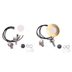 Kuuddker 2 Adet 50 MM Piezo Piezo Önceden Kablolu Dönüştürücü Amplifikatör 6.35 MmÇıkış Jakı Akustik Gitar için Ukulele Puro Kutusu Gitar