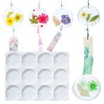 KuuGuu Reçine Daire Kalıpları 12 Kavite Derin Yuvarlak Epoksi Reçine Kalıpları DIY Sanat için Silikon Kalıplar Reçine Döküm Kalıpları, DIY Rüzgar Çanları için Boşluk Çemberi Epoksi Reçine Kalıbı, Anahtarlık, Küçük Bardak Altlığı