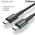 Kuulaa Type-C PD 60W QC4.0 2 m Hızlı Şarj ve Data Kablosu