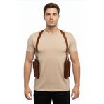 KUVARK Veyron Holster Deri Erkek Çantası • El Yapımı • Hakiki Deri • Omuz Askılı Holster • Kahverengi