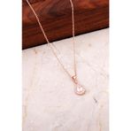 Kuvars Rose Gümüş Mini Damla Kolye 7039