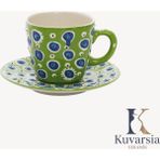 Kuvarsia Nazar Koleksiyonu Seramik Kupa - Yeşil - 200 ml