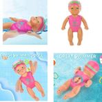 Küvette Havuzda Kendiliğinden Yüzen Kurmalı Swimming Baby Yüzen Bebek - Banyo Oyuncağı 10 Cm