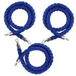 Kuyruk Bölücü, Bariyer Halatları, 3 Adet Bariyer Halatı Kalabalık Kontrolü, Mor 2,8 cm Kalın Örgülü Kenevir Halatı, Kırmızı Halı/Film Odası/Düğün için Kuyruk Hattı Bölücü Hattı (Mavi, 210 cm/6,9 ft)
