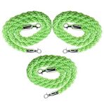 Kuyruk Bölücü, Bariyer Halatları, 3 Adet Bariyer Halatı Kalabalık Kontrolü, Mor 2,8 cm Kalın Örgülü Kenevir Halatı, Kırmızı Halı/Film Odası/Düğün için Kuyruk Hattı Bölücü Hattı (Yeşil, 270 cm/8,9 ft)
