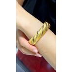 Kuyumcu Nurettin Yaprak Desenli Şarnel İşçilliksiz Yatırımlık 25 gr 22 Ayar Altın Bilezik