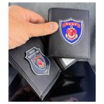 kuyumcudan Çift Rozetli Erkek Deri Cüzdan - Siyah