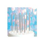 Kuzey 12 Adet Gümüş Pasta Mumu Gümüş Doğum Günü Mumu Gümüş Uzun Mum Gümüş Ince Mum Church Silver Candles