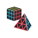 Kuzey 2SET PROFESSIONAL QY SPEED CORBON FİBER CUBE VIP 2LÜ SET PİRAMİT ZEKA KÜPÜ 3X3 ZEKA KÜPÜ CUBE