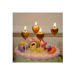 Kuzey 4 Adet Gold Kalpli Pasta Mumu Kalpli Doğum Günü Pasta Mumu Gold Pasta Mumu Kalpli Mum Gold Candle