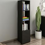 Kuzey 4 Raflı, Kapaklı Minimal Kitaplık, Antrasit