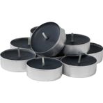 Kuzey 50 Adet Black Tea Light Candle Siyah Tea Light Mum 1.Kalite Siyah Mum Yılbaşı Mumları Dekor Mum