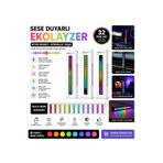KUZEY AKSESUAR Ekolayzer Sese Duyarlı Şarjlı Rgb Çubuk Led