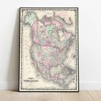 Kuzey Amerika Dekoratif Şehir Haritası Posteri 60x90 cm AMC224
