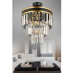 Kuzey Aydınlatma Çağla 4 Lü Siyaha Gold Yaldizli 30 Luk Modern Salon Avizesi