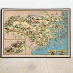 Kuzey Carolina Dekoratif Şehir Haritası Posteri 60x90 cm AMC431