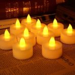 Kuzey Dekor Işıklı Ramazan Mumları 24 LED Işıklı Mum Gün Işığı Pilli LED Işık Mum Pilli Mum Gün Işığı LED - Sarı - 24 Adet