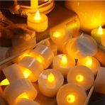 Kuzey Dekor Işıklı Ramazan Mumları 24 Led Işıklı Mum Gün Işığı Pilli Led Işık Mum Pilli Mum Gün Işığı Led