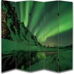Kuzey Işıkları Temalı Özel Tasarım Paravan Room Divider 180 x 200 cm - Renkli