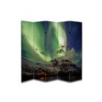 Kuzey Işıkları Temalı Özel Tasarım Paravan Room Divider PRV1182, 180 x 180