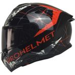 Kuzey Motor Kuzeymotor Mts X340 Clay Fullface Kask P.siyah-Kırmızı (Siyah Camlı) - Parlak Siyah - Kırmızı