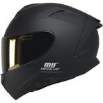 Kuzey Motor Kuzeymotor Mts X340 Fullface Kask Mat Siyah (Gold Camlı) - 2XL