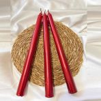 KUZEY OYUNCAK 10 PCS CHRISTMAS CANDLE METALLIC BRIGHT RED CANDLESTICK 10 ADET KIRMIZI ŞAMDAN MUMU YILBAŞI MUMLARI