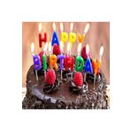 Kuzey Renkli Yazılı Happy Bırthday Doğum Günü Mumu Renkli Happy Bırthday Pasta Mumu Happy Bırthday Candle
